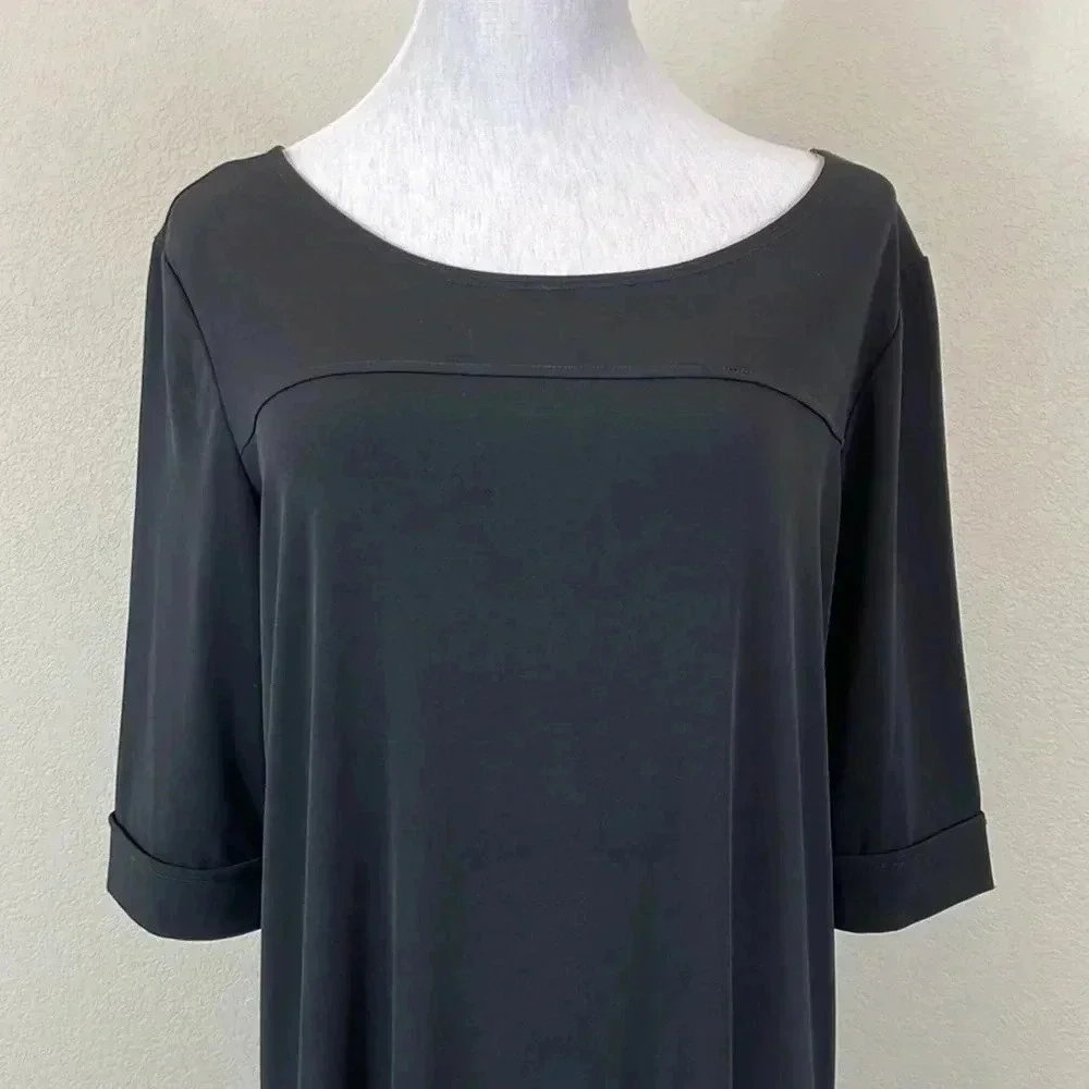 Clara Sun Woo black 3/4 sleeve mini dress size medium - Picture 3 of 9